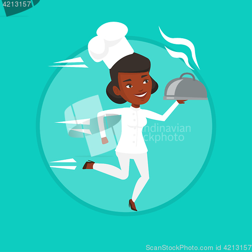 Image of Running chef cook vector illustration.