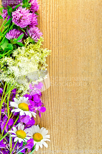 Image of Frame of wildflowers on board