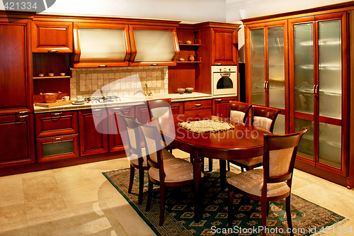 Image of Big wooden kitchen