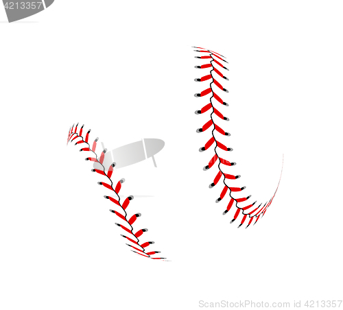 Image of Baseball ball on white background