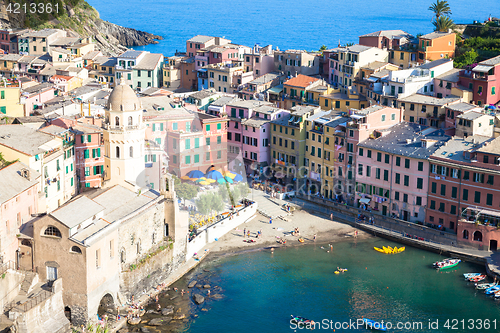 Image of Vernazza in Cinque Terre, Italy - Summer 2016 - view from the hi