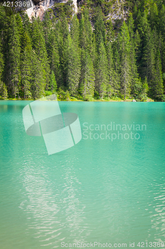 Image of Braies Lake in Dolomiti region, Italy