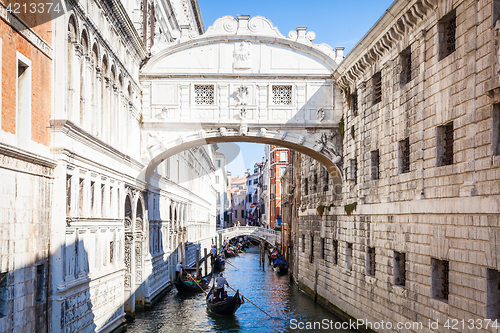 Image of VENICE, ITALY - June 27, 2016: Bridge of Sighs