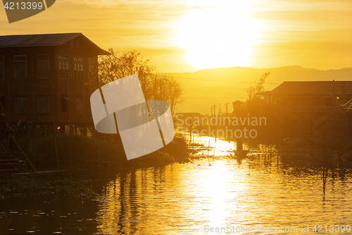 Image of Inle Lake sunset , Myanmar.