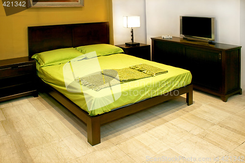 Image of Green double bed