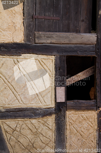 Image of Detail of a half timbered house at the ecomusee in Alsace