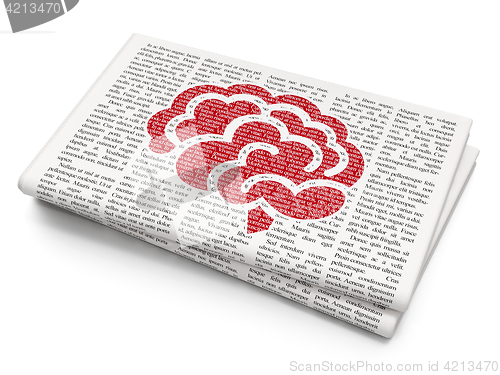 Image of Health concept: Brain on Newspaper background