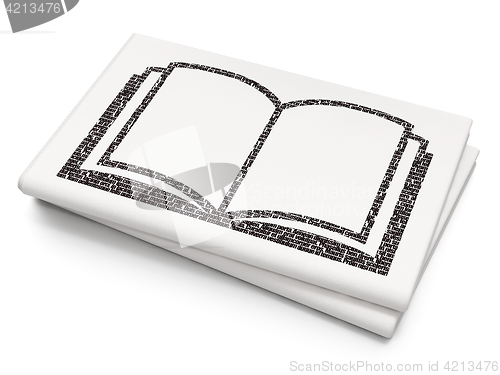 Image of Science concept: Book on Blank Newspaper background