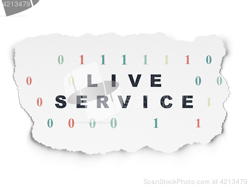 Image of Business concept: Live Service on Torn Paper background