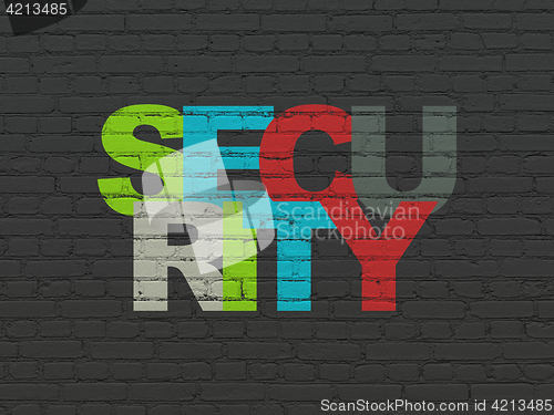 Image of Safety concept: Security on wall background