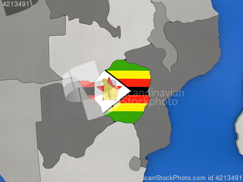Image of Zimbabwe on globe