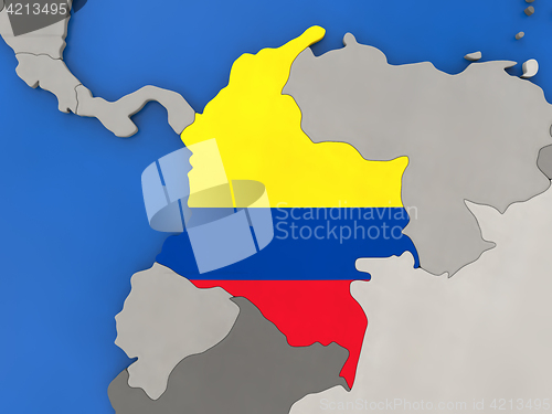 Image of Colombia on globe