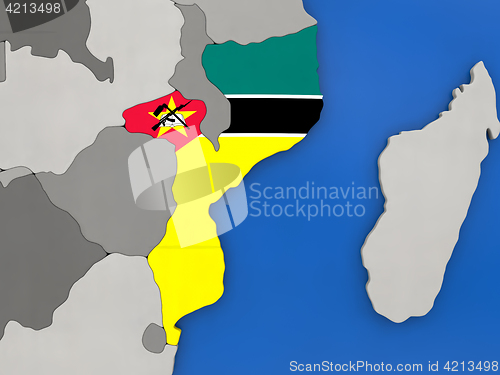 Image of Mozambique on globe