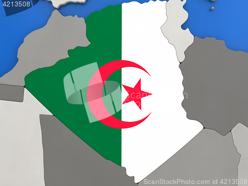 Image of Algeria on globe