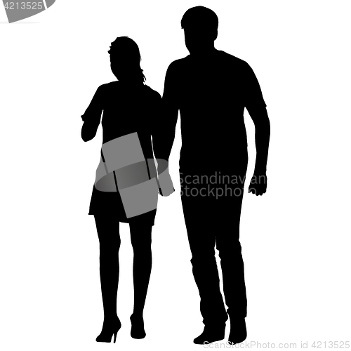 Image of Couples man and woman silhouettes on a white background. illustration