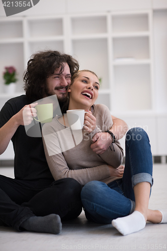 Image of young couple in their new home