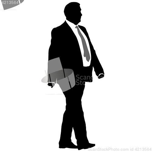Image of Silhouette businessman man in suit with tie on a white background. illustration