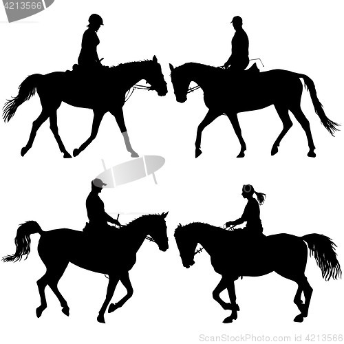 Image of Set silhouette of horse and jockey