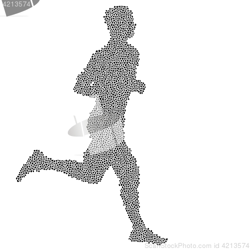 Image of Black Silhouettes Runners sprint men on white background