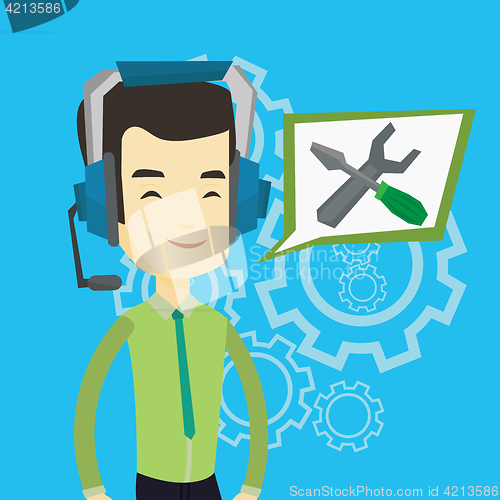 Image of Technical support operator vector illustration.