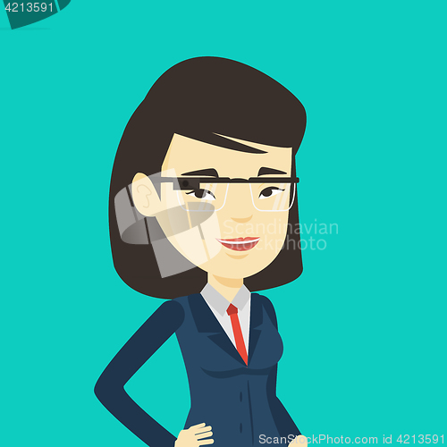 Image of Woman wearing smart glass vector illustration.