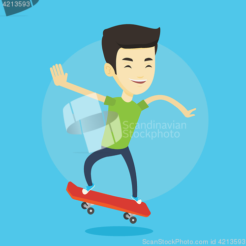 Image of Man riding skateboard vector illustration.