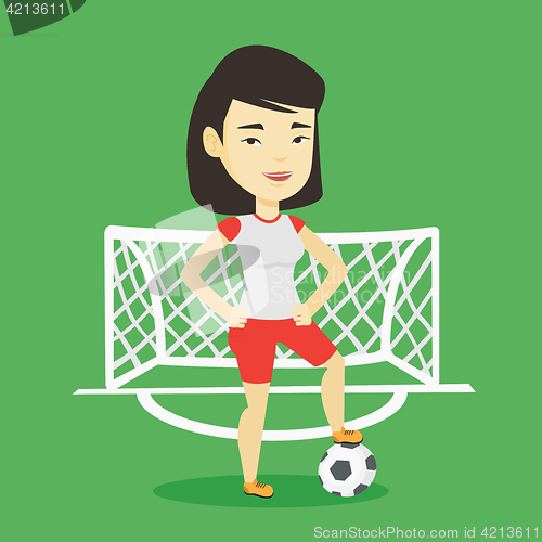 Image of Football player with ball vector illustration.