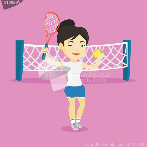 Image of Female tennis player vector illustration.