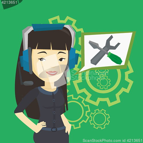 Image of Technical support operator vector illustration.