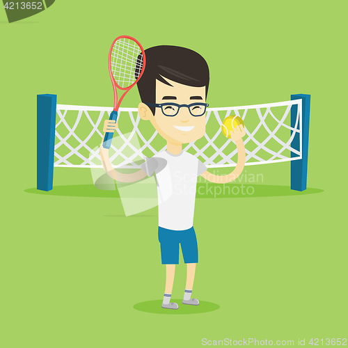 Image of Male tennis player vector illustration.