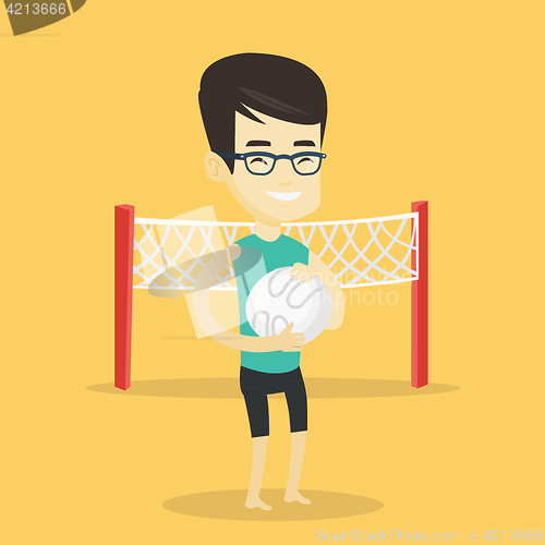 Image of Beach volleyball player vector illustration.