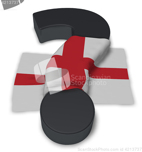 Image of question mark and flag of england - 3d illustration