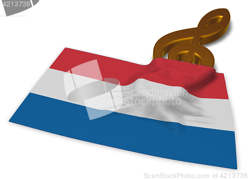 Image of clef and dutch flag - 3d rendering