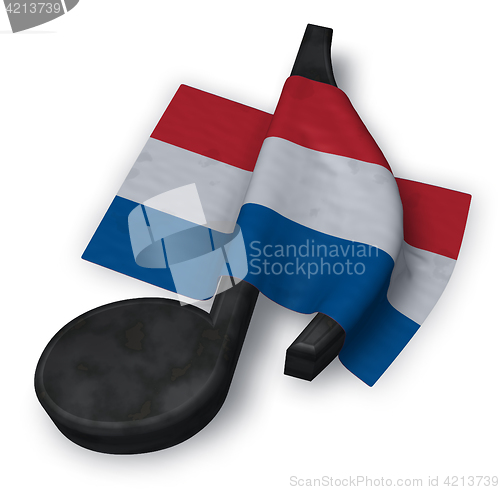 Image of music note and dutch flag - 3d rendering