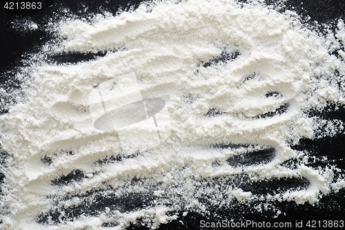 Image of flour on black