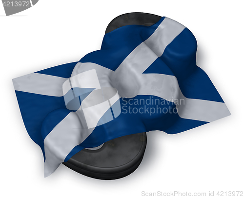 Image of paragraph symbol and flag of scotland - 3d rendering