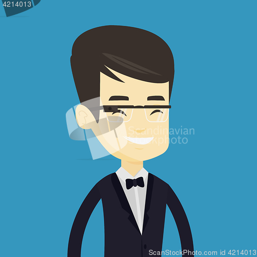 Image of Man wearing smart glass vector illustration.