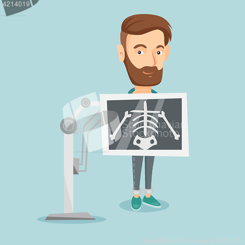 Image of Patient during x ray procedure vector illustration