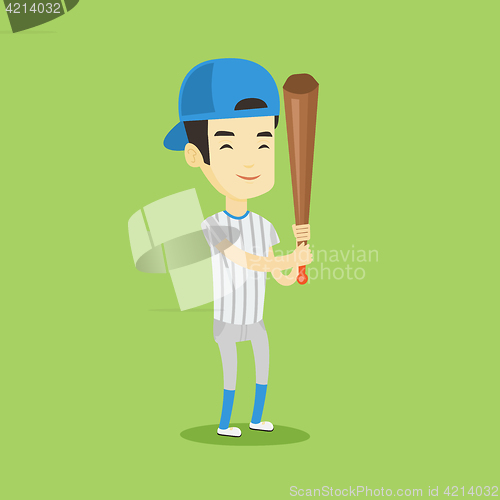 Image of Baseball player with bat vector illustration.