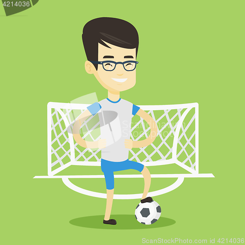 Image of Football player with ball vector illustration.