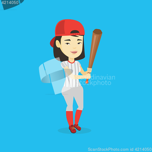 Image of Baseball player with bat vector illustration.