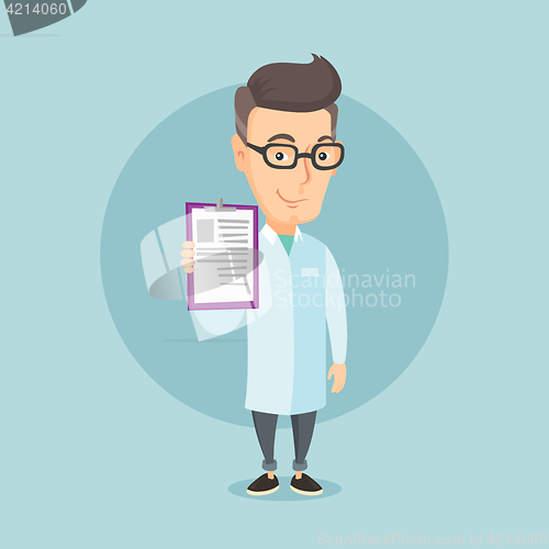 Image of Doctor with clipboard vector illustration.