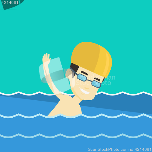 Image of Man swimming vector illustration.