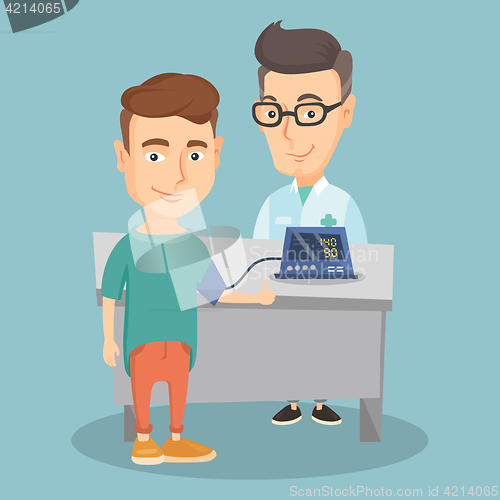 Image of Blood pressure measurement vector illustration.