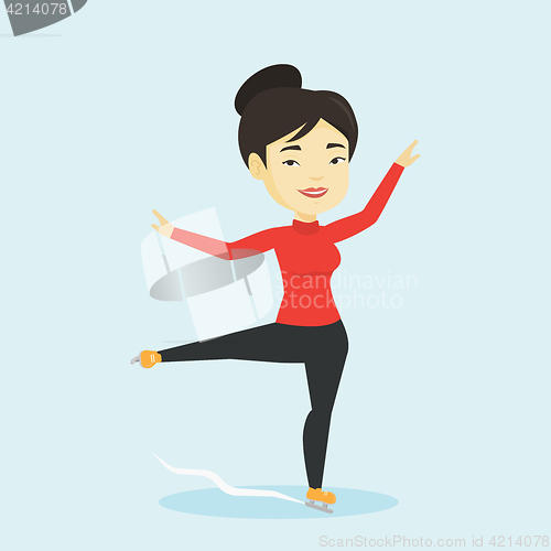 Image of Female figure skater vector illustration.