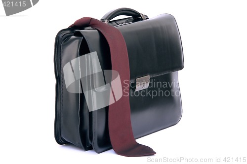 Image of red tie and briefcase