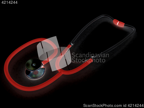 Image of stethoscope. 3d illustration