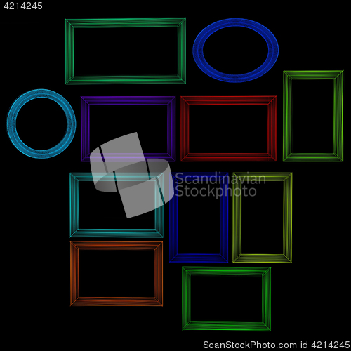 Image of Abstract frames. Conceptual design. 3D illustration
