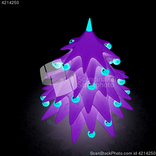 Image of Christmas tree. 3d illustration
