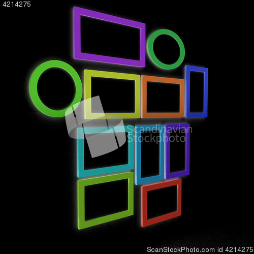 Image of Abstract frames. Conceptual design. 3D illustration